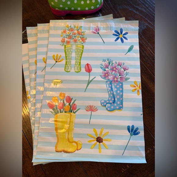 Polymailers: (20) Rain Boots & Tulips 10x13 - Picture 2 of 2